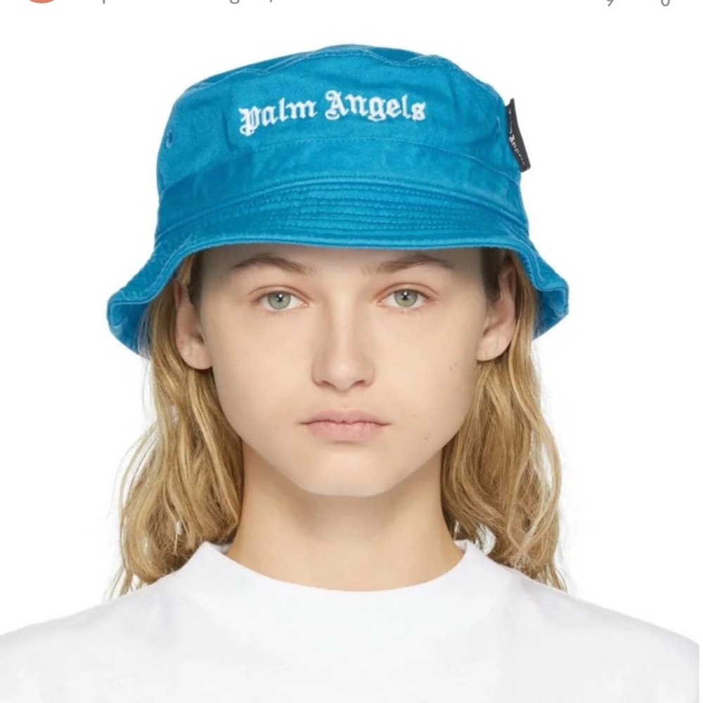 Palm Angels Unisex Blue Bucket Hat